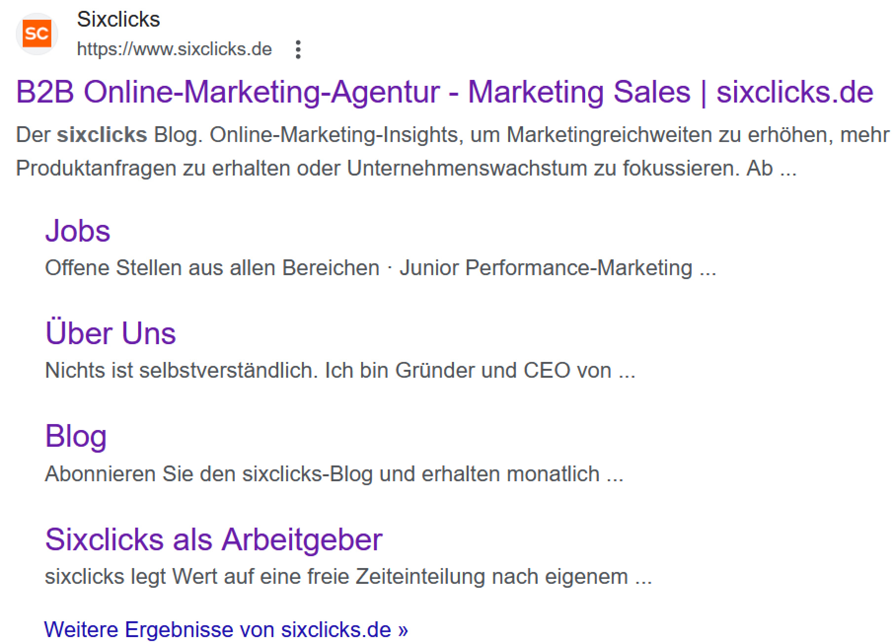 screenshot-google-sitelinks-von-sixclicksgmbh-in-der-google-serp