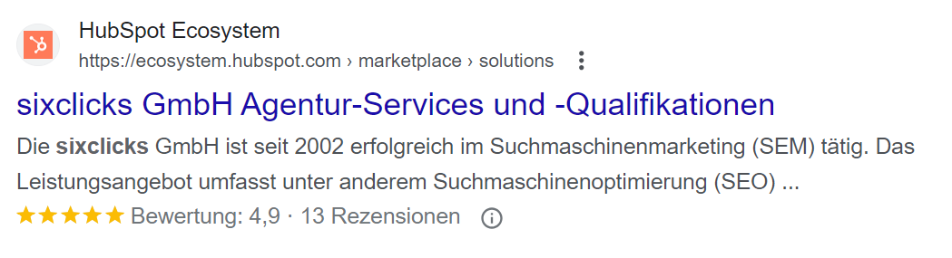 Beispiel im Empfehlungsmarketing für den Einsatz von Structured Data in Suchmaschinen