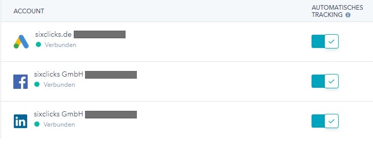 automatisches tracking in hubspot