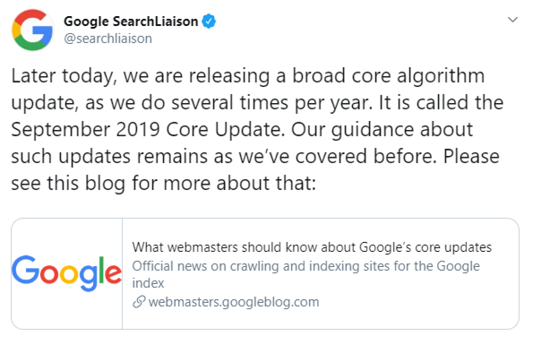 google core update september 2019